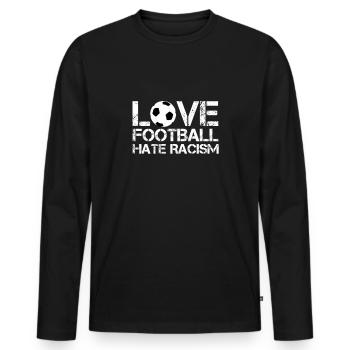 Anti-racism - Men's Premium Organic Long Sleeve Shirt - black - Front - Nico (187cm)