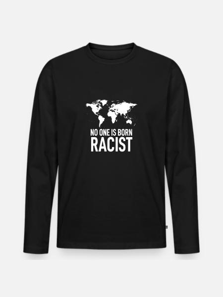 Anti-racism - Men's Premium Organic Long Sleeve Shirt - black