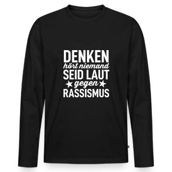 Antirassismus - Männer Premium Bio Langarmshirt - Schwarz - Vorne - Nico (187cm)