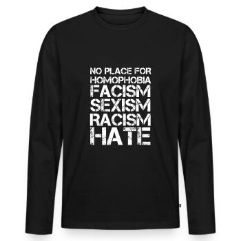 Contre le racisme Nazis contre le racisme Anti racisme - T-shirt manches longues Premium bio Homme - noir - Devant - Nico (187cm)