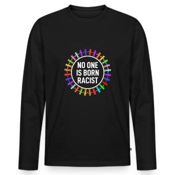 Contre le racisme Nazis contre le racisme Anti racisme - T-shirt manches longues Premium bio Homme - noir - Devant - Nico (187cm)