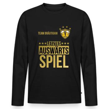 JGA Junggesellenabschied Bier Alk Team Bräutigam - Männer Premium Bio Langarmshirt - Schwarz - Vorne - Nico (187cm)
