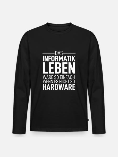 Programmierer Informatiker Nerd Admin PC Coder IT - Männer Premium Bio Langarmshirt - Schwarz