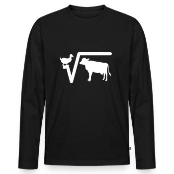 Cadeau de jeu de mots de professeur de mathématiques - T-shirt manches longues Premium bio Homme - noir - Devant - Nico (187cm)