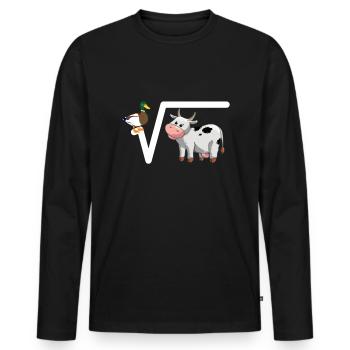 Cadeau de jeu de mots de professeur de mathématiques - T-shirt manches longues Premium bio Homme - noir - Devant - Nico (187cm)