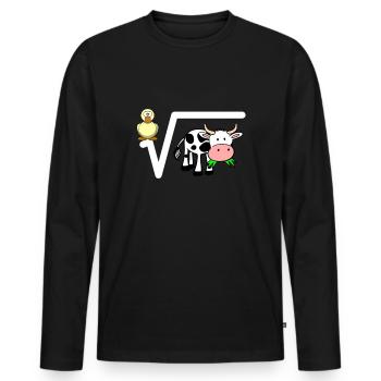 Cadeau de jeu de mots de professeur de mathématiques - T-shirt manches longues Premium bio Homme - noir - Devant - Nico (187cm)