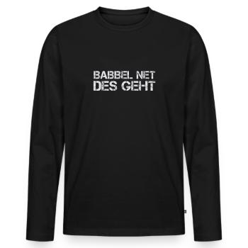 Frankfurt FFM Hessischer Dialekt Hessen Geschenk - Männer Premium Bio Langarmshirt - Schwarz - Vorne - Nico (187cm)