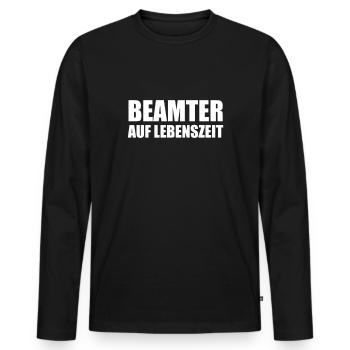 Beamter Geschenk Lustiger Beamten Polizei Spruch - Männer Premium Bio Langarmshirt - Schwarz - Vorne - Nico (187cm)