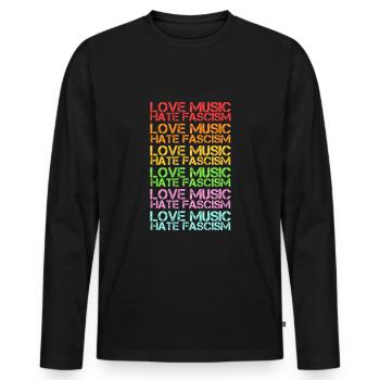FCK Nazis Out Against Right Anti Racism Slogan - Men's Premium Organic Long Sleeve Shirt - black - Front - Nico (187cm)