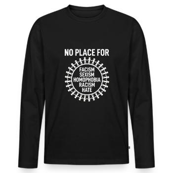 FCK Nazis Out Against Right Anti Racism Saying - Men's Premium Organic Long Sleeve Shirt - black - Front - Nico (187cm)