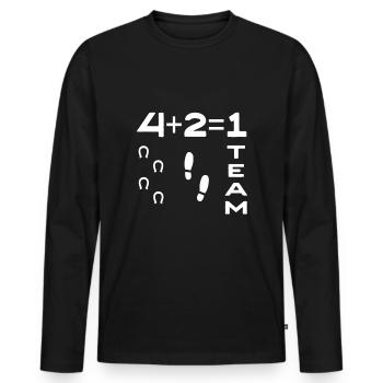 Riders and horses 4 + 2 = 1 team - Men's Premium Organic Long Sleeve Shirt - black - Front - Nico (187cm)