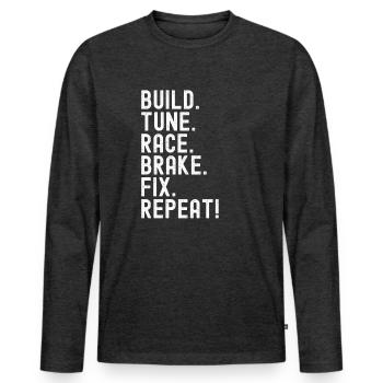 Motor Sport Racing Mechanic Tuning Tuner - Men's Premium Organic Long Sleeve Shirt - heather anthracite - Front - Nico (187cm)