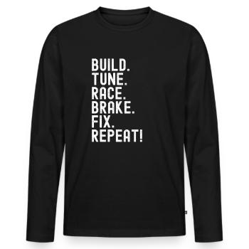 Motor Sport Racing Mechanic Tuning Tuner - Men's Premium Organic Long Sleeve Shirt - black - Front - Nico (187cm)