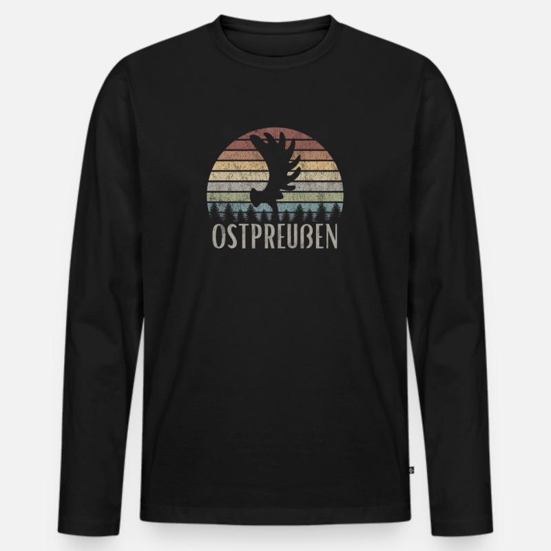 Ostpreußen Elchschaufel - Männer Premium Bio Langarmshirt - Schwarz
