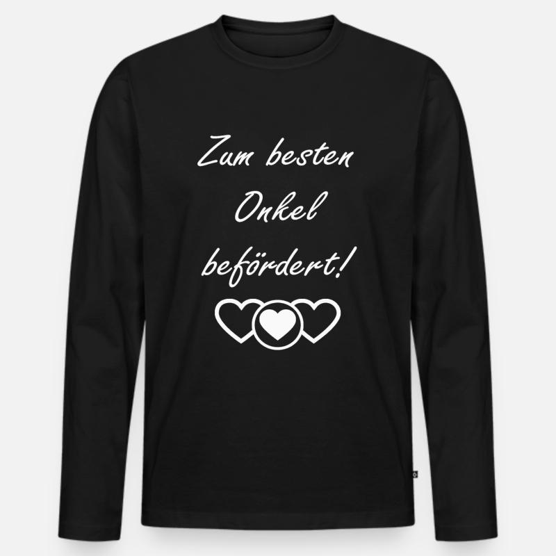 bester Onkel Spruch - Männer Premium Bio Langarmshirt - Schwarz