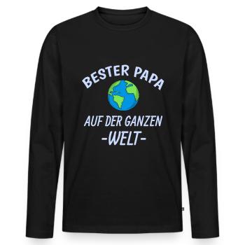 Bester Papa - Männer Premium Bio Langarmshirt - Schwarz - Vorne - Nico (187cm)