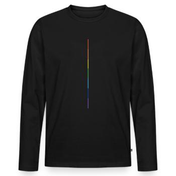 LGBT Regenbogen dezent Gay - Männer Premium Bio Langarmshirt - Schwarz - Vorne - Nico (187cm)