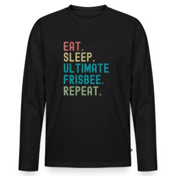 Cadeau ultime de frisbee - T-shirt manches longues Premium bio Homme - noir - Devant - Nico (187cm)