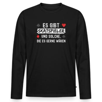 Skat-Spieler Geschenk - Männer Premium Bio Langarmshirt - Schwarz - Vorne - Nico (187cm)