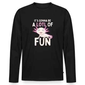 Axolotl - Men's Premium Organic Long Sleeve Shirt - black - Front - Nico (187cm)