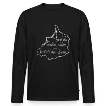 Ostpreußen - Land der dunklen Wälder - Männer Premium Bio Langarmshirt - Schwarz - Vorne - Nico (187cm)