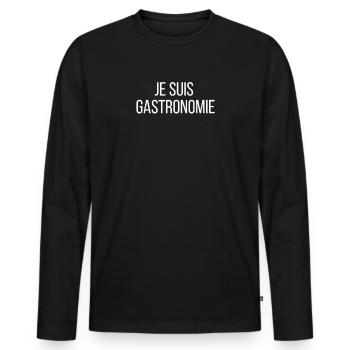 Je suis Gastronomie - Männer Premium Bio Langarmshirt - Schwarz - Vorne - Nico (187cm)