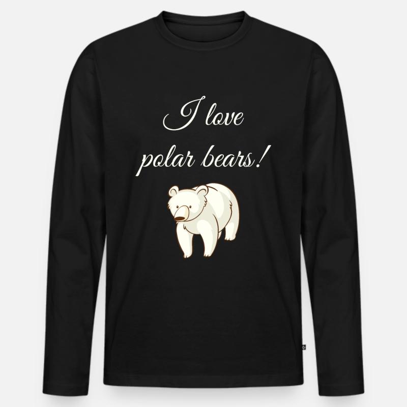 Eisbär Eisbären - Männer Premium Bio Langarmshirt - Schwarz