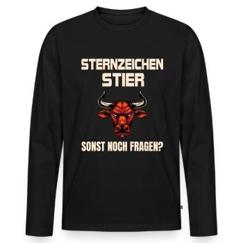 Sternzeichen Stier - Männer Premium Bio Langarmshirt - Schwarz - Vorne - Nico (187cm)