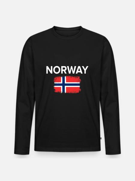 Norway - Men's Premium Organic Long Sleeve Shirt - black