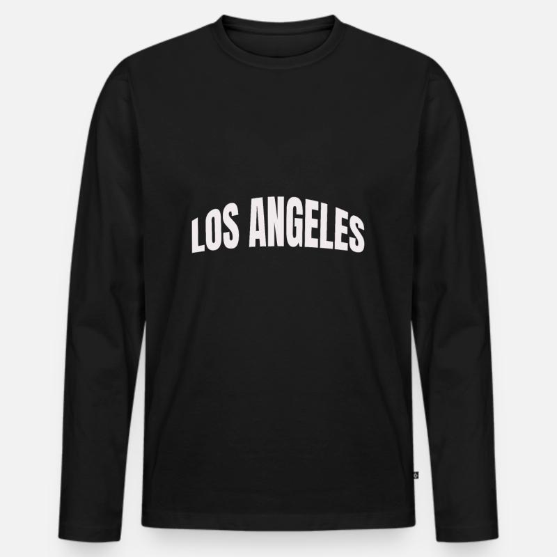 Los Angeles - Männer Premium Bio Langarmshirt - Schwarz