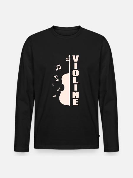 violin - Men's Premium Organic Long Sleeve Shirt - black