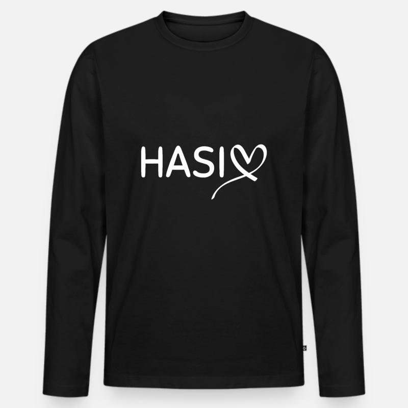 Hase - Männer Premium Bio Langarmshirt - Schwarz