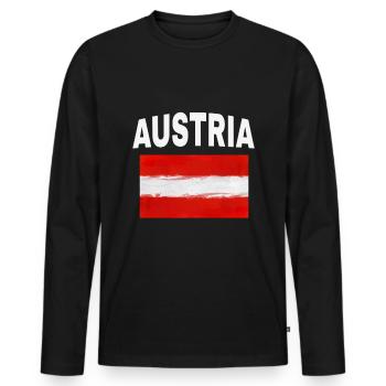 Austria - Men's Premium Organic Long Sleeve Shirt - black - Front - Nico (187cm)