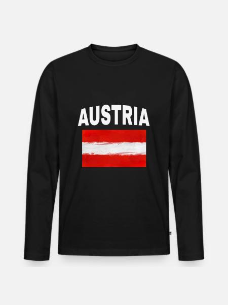 Austria - Men's Premium Organic Long Sleeve Shirt - black