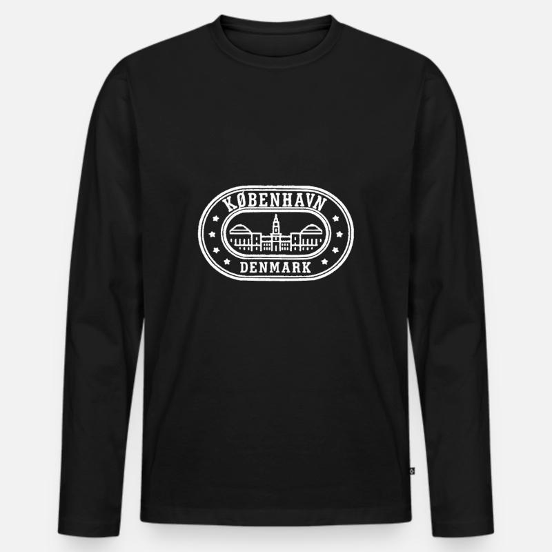 Dänemark - Männer Premium Bio Langarmshirt - Schwarz
