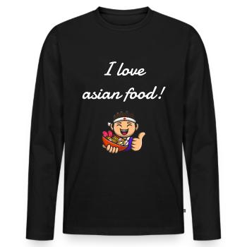 Asian food - Men's Premium Organic Long Sleeve Shirt - black - Front - Nico (187cm)