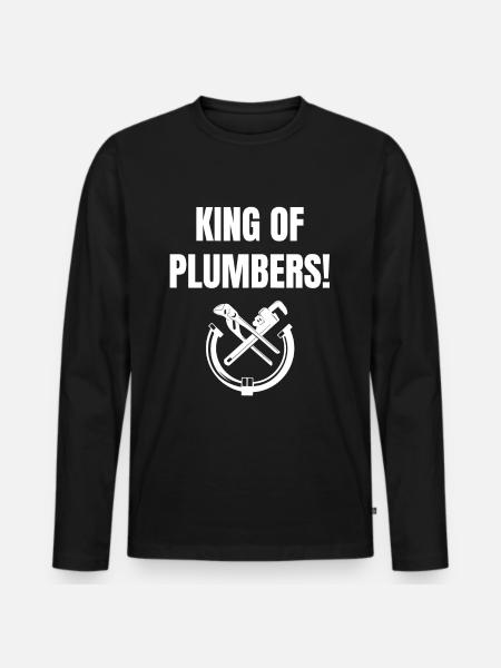Plumber Gas Water Installer - Men's Premium Organic Long Sleeve Shirt - black