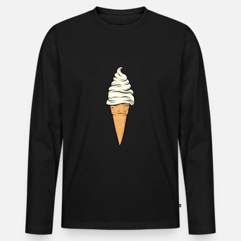 Eis - Männer Premium Bio Langarmshirt - Schwarz