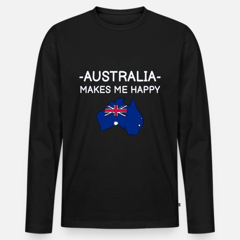 Australien - Männer Premium Bio Langarmshirt - Schwarz