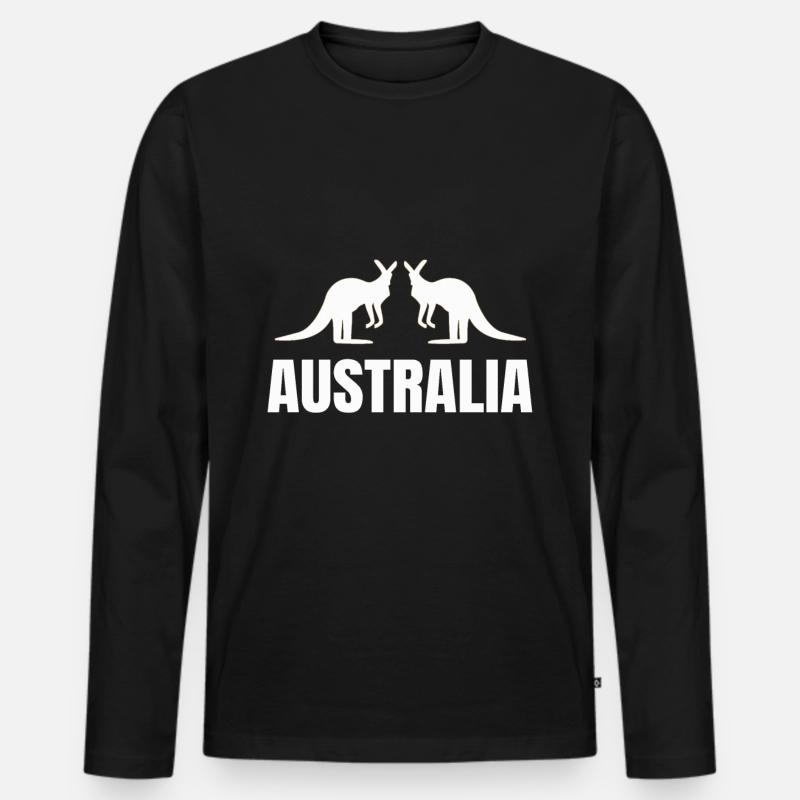 Australien - Männer Premium Bio Langarmshirt - Schwarz