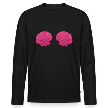 Costume de sirène sirène bikini coquillage drôle - T-shirt manches longues Premium bio Homme - noir - Devant - Nico (187cm)