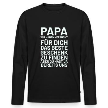 Dad Papa Vatertagsgeschenk & Männertag Geschenk - Männer Premium Bio Langarmshirt - Schwarz - Vorne - Nico (187cm)