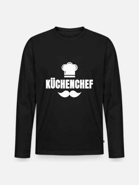 Küchenchef - Männer Premium Bio Langarmshirt - Schwarz