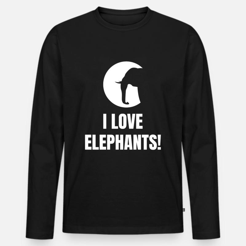 Elefant - Männer Premium Bio Langarmshirt - Schwarz
