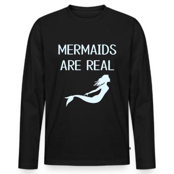 Mermaids - Men's Premium Organic Long Sleeve Shirt - black - Front - Nico (187cm)