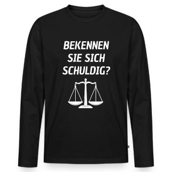 Richter - Männer Premium Bio Langarmshirt - Schwarz - Vorne - Nico (187cm)