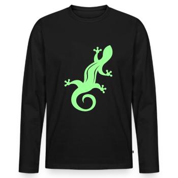 lézard - T-shirt manches longues Premium bio Homme - noir - Devant - Nico (187cm)