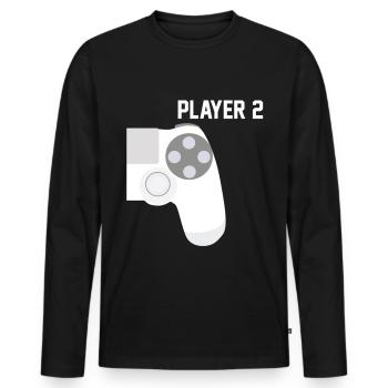 Zocker Gamer Player 2 - Men's Premium Organic Long Sleeve Shirt - black - Front - Nico (187cm)