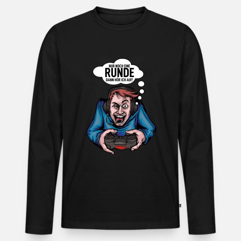 Zocken - Männer Premium Bio Langarmshirt - Schwarz