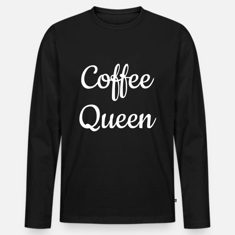 Coffee Queen - Männer Premium Bio Langarmshirt - Schwarz